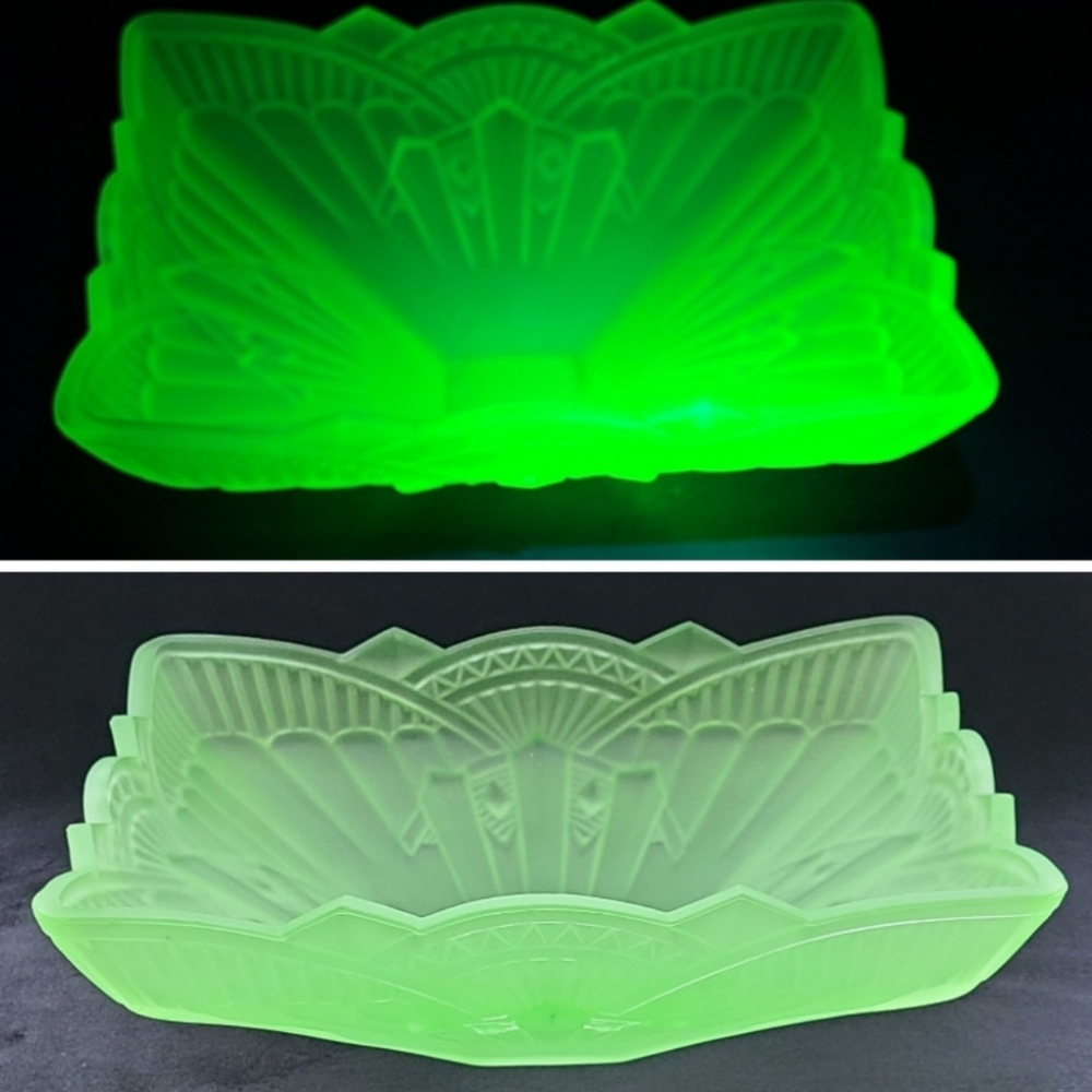 Uranium Art Deco Bowl RARE FIND